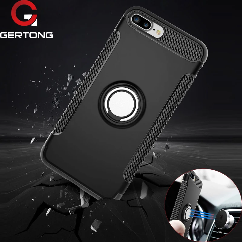 Luxury Metal Ring Holder Case For iPhone X 7 6s 6 Plus Phone Case For