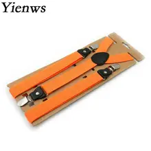 Yienws, женские штаны, подтяжки, 3 зажима, оранжевые подтяжки для женщин, Y-Back, черный ремень, подтяжки, женские тиранты, 115*2,5 см, YiA062