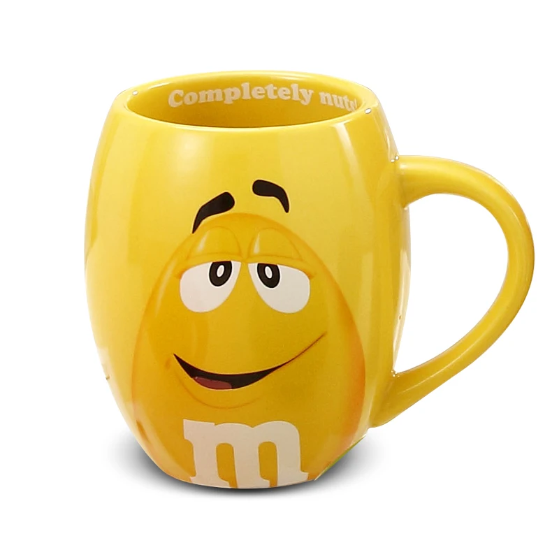 Кафе Oatmeal кофе кружка для питья чашки керамические цветные глянцевые кружка для кофе, молока воды чай кружки Посуда для напитков M& M мм бобы кружки милые - Цвет: Цвет: желтый