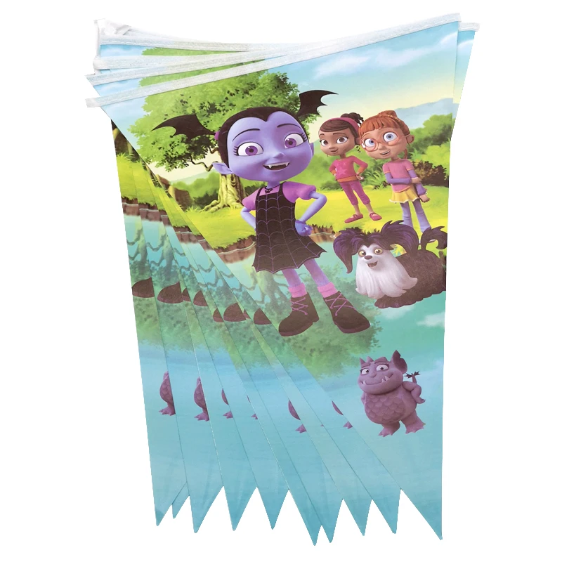 

Decoration Happy Baby Shower Vampirina Theme Hanging Banner Birthday Party Bunting Paper Flags Boys Favors Pennants 1set/pack