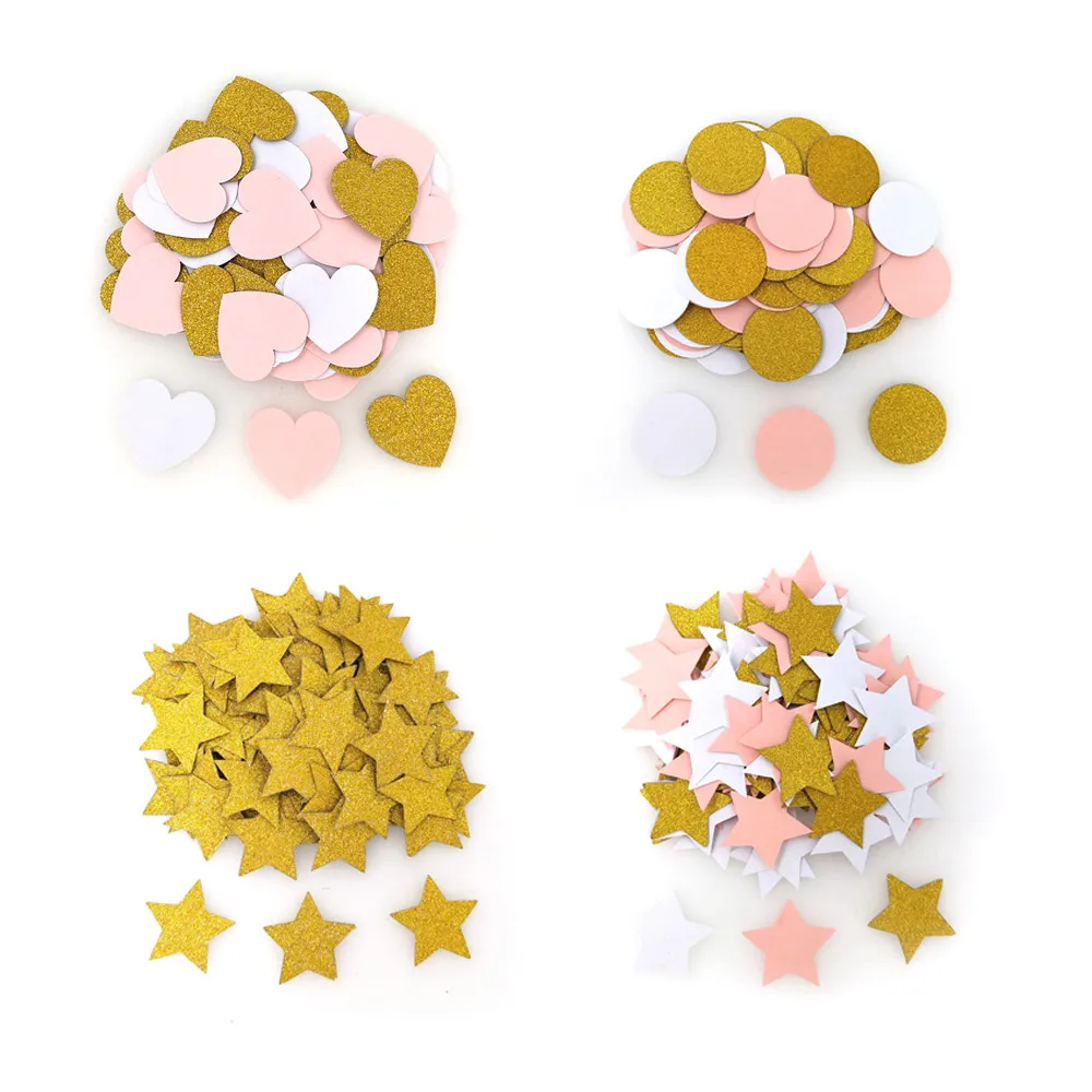 

Happy Birthday 100pcs Confetti Paper Star Decor 1st Birthday Decoration Girl Babyshower Girl Candy Bar Confetti Popper Confettis