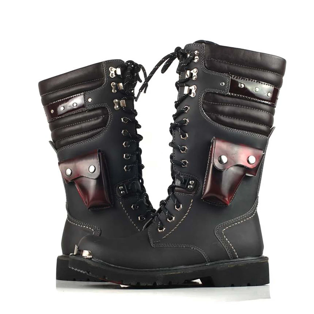 

HEROBIKER Motorcycle Boots Motocross Boots Moto Shoes Retro Artificial Leather Punk Martin Motocicleta Botas Protective Gears