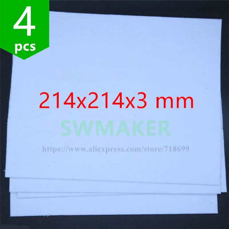 Пластина для 3D-принтера Reprap Prusa MK2/2B 214x214x3 мм кровати с подогревом и изоляцией