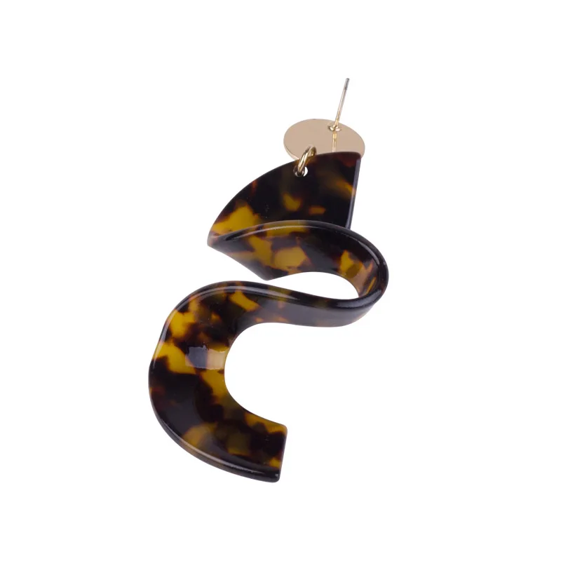 Vintage New Fashion Acetate Long Big Drop Earrings for Women Round Metal Dangling Acetic Acid Acrylic Earrings for Girls Brincos (4)