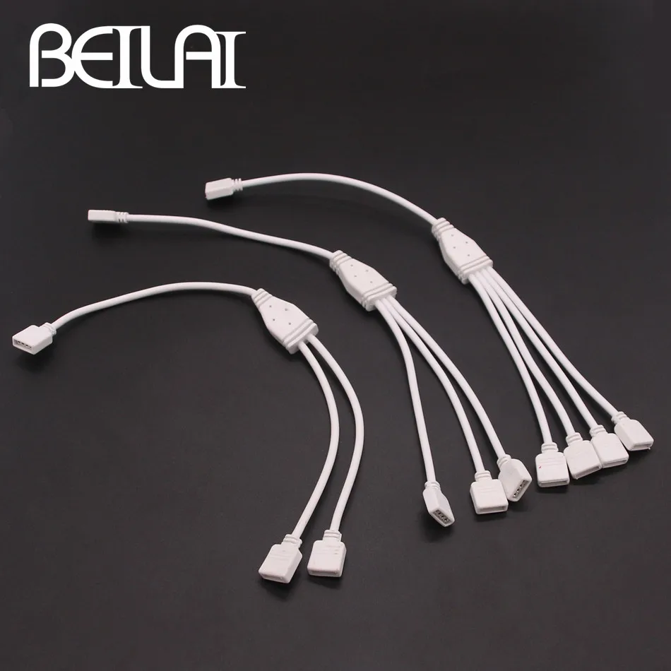 BEILAI 4pin RGB соединительный узел 1 до 2 3 4 сплиттер Женский удлинитель Кабель для