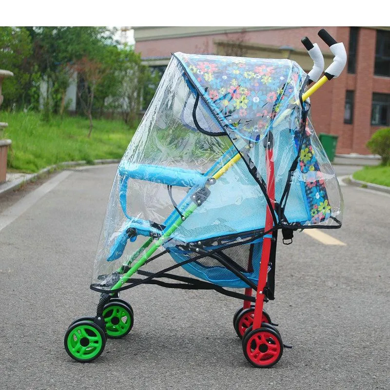 2017 New High Landscape Baby Carriage Zipper Rain Cover Baby Trolley Can Be Lying Rain Covers Baby Pram Umbrella Rain Case14