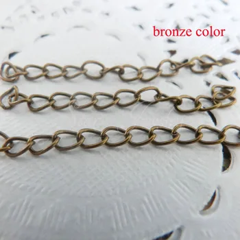 

bronze plated extend chain for necklace findings--chain width is 3mm---lenght is 45mm to 50mm/500pcs/lot