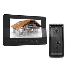 DIYSECUR 7 pulgadas de Video Teléfono de La Puerta Timbre de la Puerta de Intercomunicación de Vídeo de Metal Shell cámara de La Visión Nocturna 1 Monitor de Negro para el Hogar/oficina