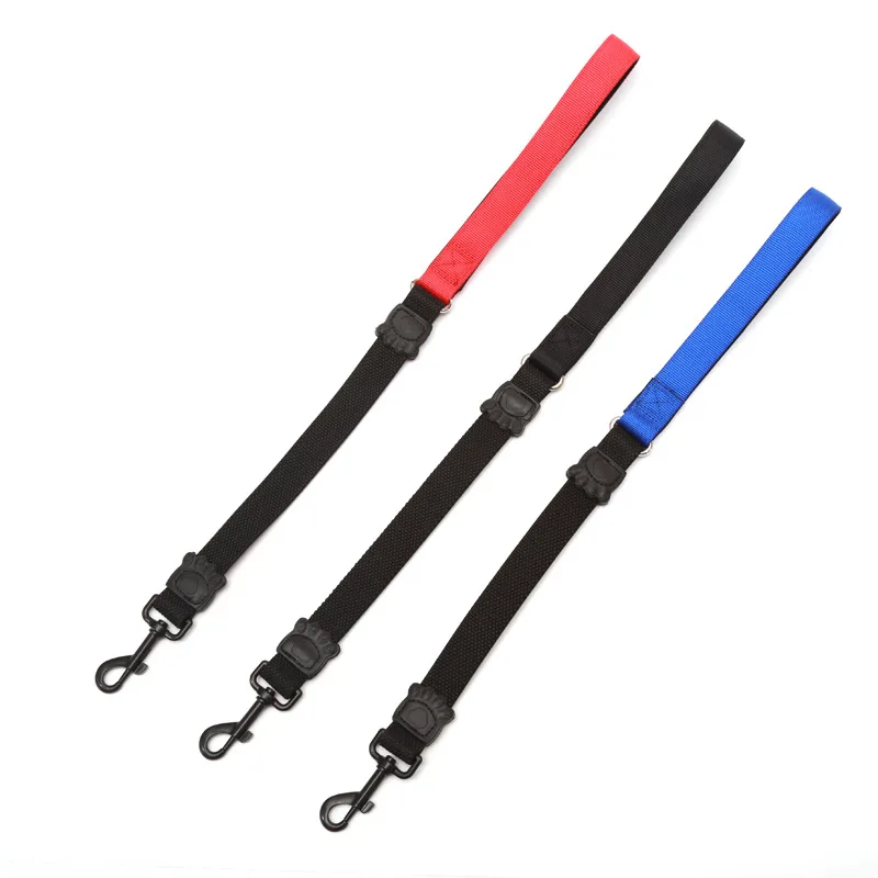 Nylon rubber elastic buffer Dog leash one step pull dog short traction rope Soft padded handle