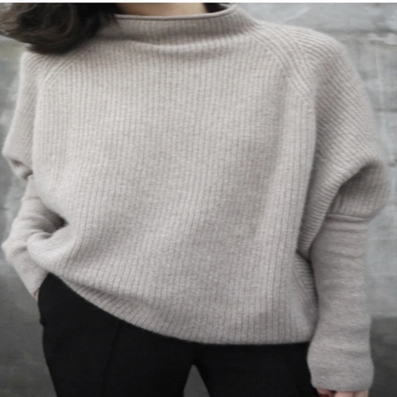 ZEHANGSEA-fashion 2019 women's loose casual bat sleeve solid color pullover sweater autumn and winter sweater ladies pullover