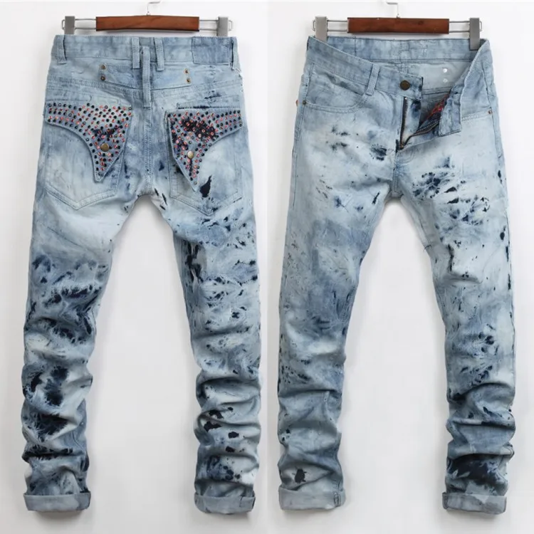 Повседневные брендовые тонкие джинсовые брюки прямые обтягивающие джинсы мужские дизайнерские брендовые бронзовые джинсы Homme легкие байкерские джинсы
