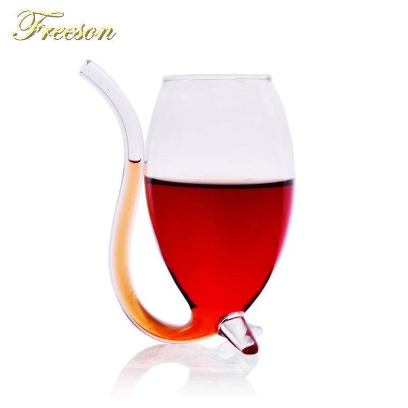 

Creative Devil Wine Glass Cup with Straw 300ml Cocktail Glasses Beer Glass Crystal Shot Glass Whiskey Glass Juice Mug Drop Ship