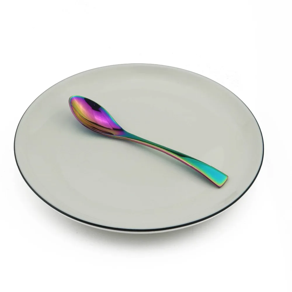 JANKNG 1-Pieces Радужный набор посуды красочное Зеркало Набор посуды из нержавеющей стали Западный столовый набор для кухни аксессуары