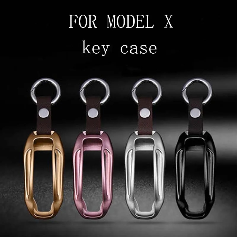 

key case Shell Cover with Key Chain for Tesla Model X Premium Aluminum Metal Protective Cover Key Shell Car Styling Accessories