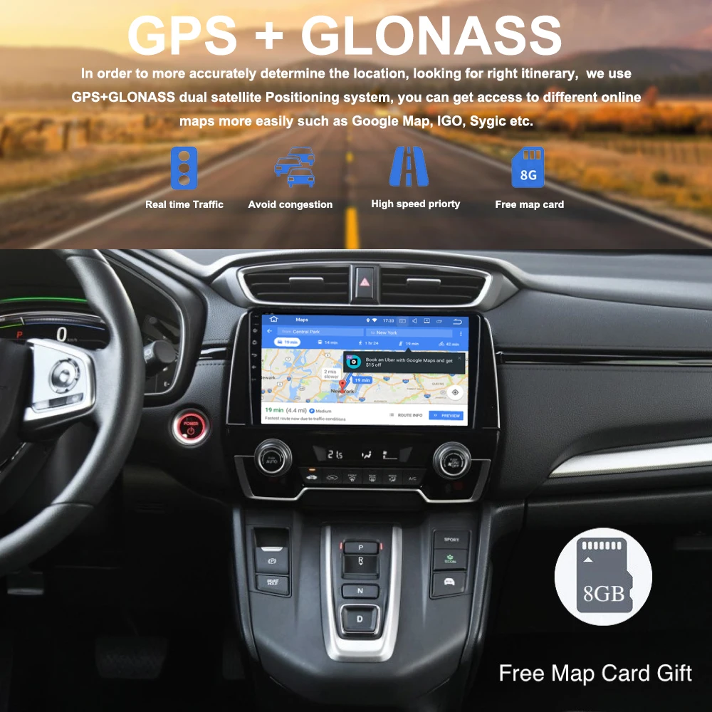 Clearance Car Radio GPS Android 9.0 For Honda CRV 2018 CR-V Multimedia Player Navigation 9" 2.5D IPS Screen PX5 4G ram 32G rom 8-Core RDS 1