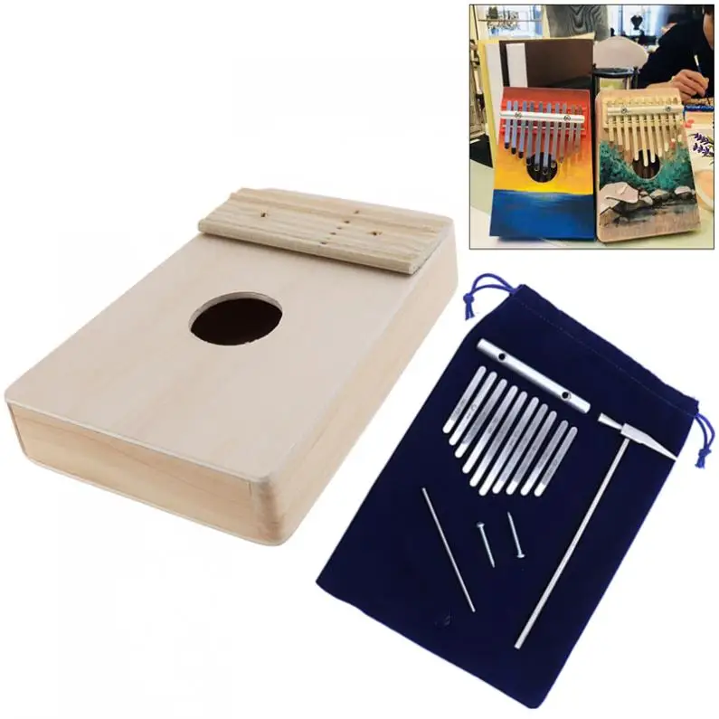 SLADE 10 Ключ Kalimba DIY Kit бук дерево большой палец пианино Mbira для картина ручной работы родителей и детей