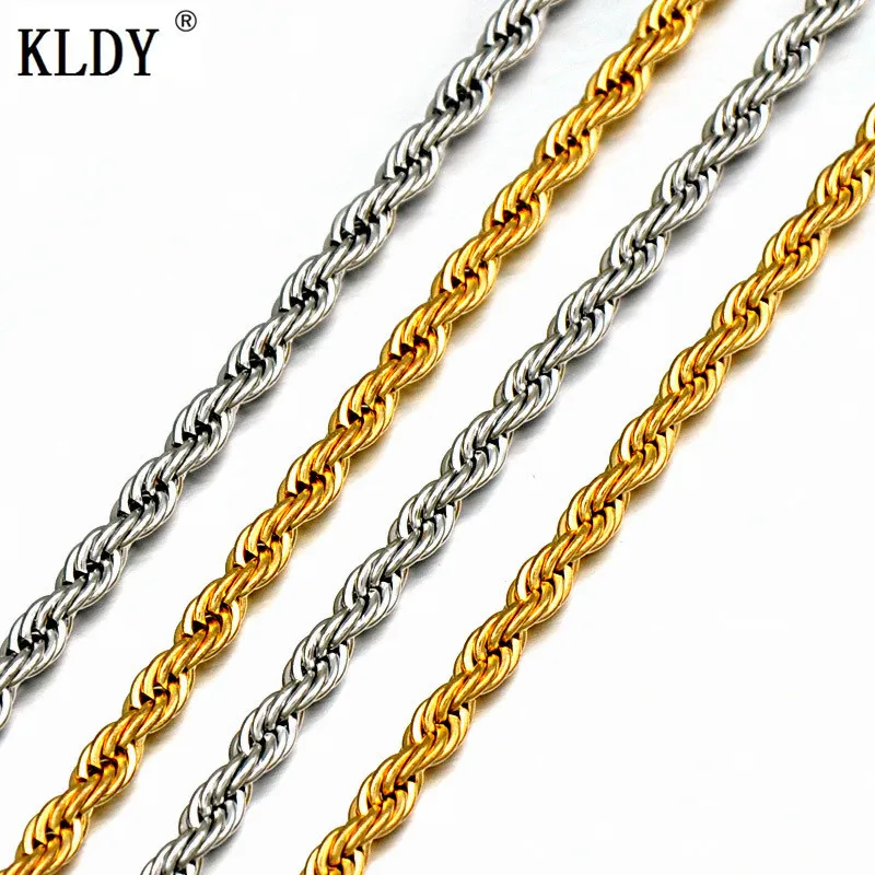 

KLDY High Quality Stainless Steel Korean Twist Chain Necklace Silver Gold Chain Men women Jewelry Decoration necklace Wholesale