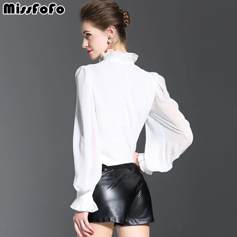 MissFoFo Весна новое поступление цельная рубашка свободная Женская рабочая одежда Белый Черный модное пальто размер S-2XL длинное женское осеннее