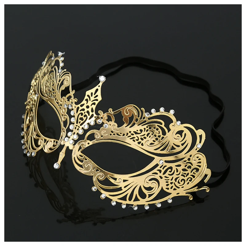 TOP!-Lasing Cut Filigree Metal Mardi Gras Prom Ball Venetian Masquerade Mask Gold