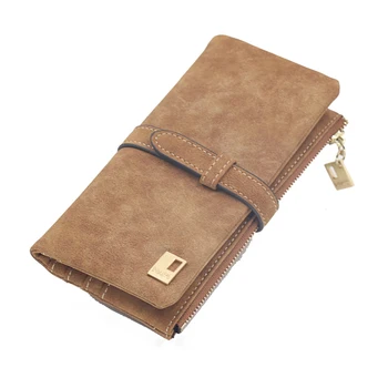 

New Fashion Elegant Women Wallets Drawstring Nubuck Zipper Luxury Brand Famous Designer Card Wallet Women Purse PU Female