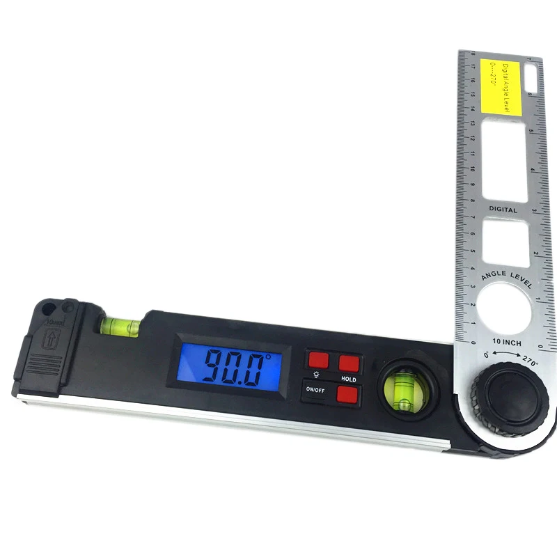  HLZS-Digital Angle Finder 0-270 Degree Gauge Protractor Ruler Miltre Angle Finder With Dual Spirit 