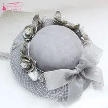 Свадебные шляпы серая сетка Ретро шляпа фотостудия наружные фото свадебные аксессуары DQG295