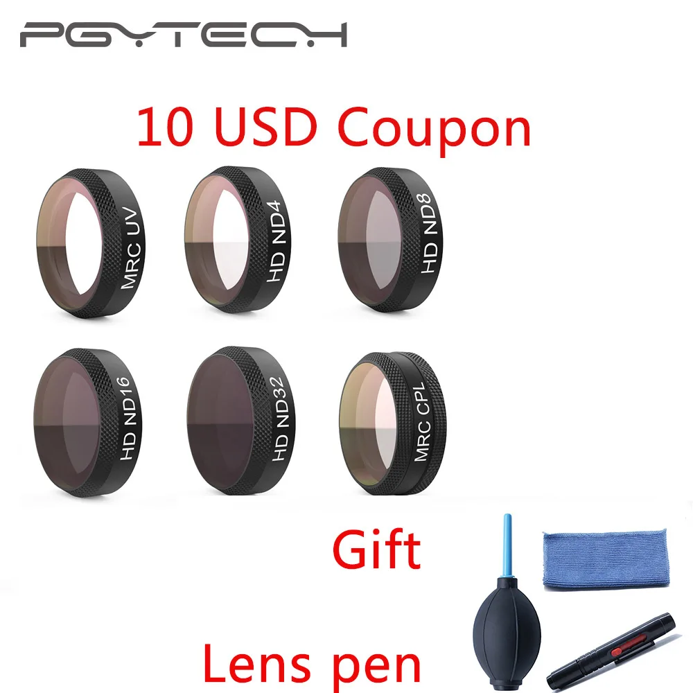 

PGYTECH Mavic Air Filter 6Pcs UV+ND4 ND8 ND16 ND32 CPL Filter Kit Lens Filters for DJI Mavic Air ND 4 8 16 32
