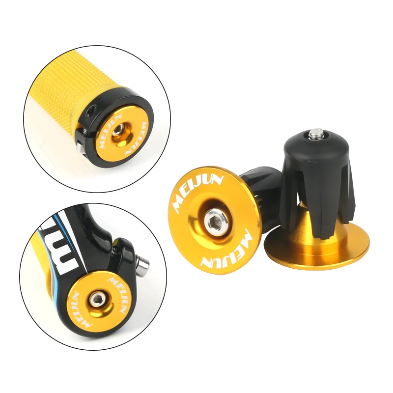 2 pcs Bike Grip Handle Bar End Cap Aluminium Alloy MTB Handlebar Grips Plugs Caps for Bicycle Handlebar Accessory