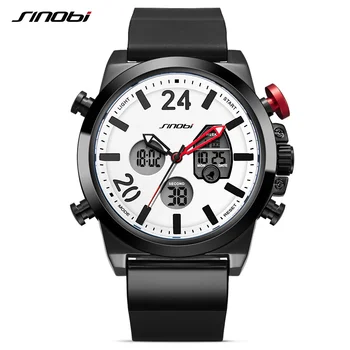 

SINOBI Watch Men Fashion Sport Watches Quartz Analog LED Clock Man Dual Digital Military Waterproof Geneva Relogio Masculino