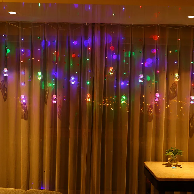3M 12pcs bulb&123 led beads Transparent Balls LED Curtain Fairy Tale String Lights 220V Romantic Xmas Wedding Party Decor Lights 3M 12pcs bulb&123 led beads Transparent Balls LED Curtain Fairy Tale String Lights 220V Romantic Xmas Wedding Party Decor Lights
