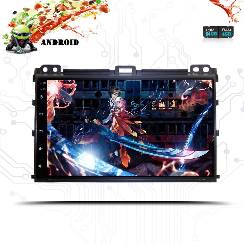 Top 9 inch Android 9.0 Octa Core 4G RAM 64G ROM Car DVD Player for Toyota Prado 120 2004-2009 Car Radio GPS Navigation Bluetooth Map 2