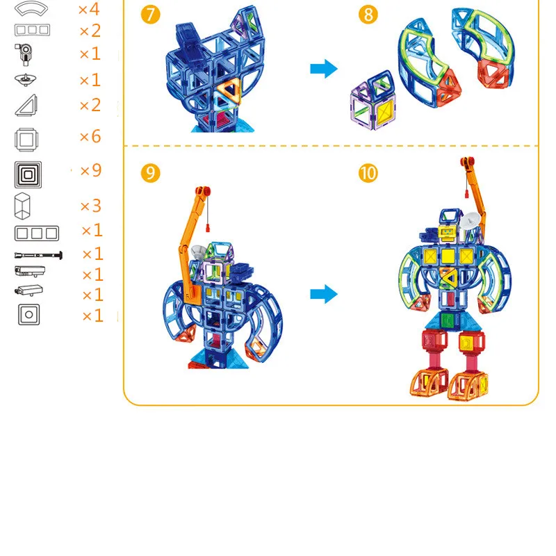 3D дизайнерские магнитные строительные блоки, большой Строительный набор, детские развивающие игрушки для мальчиков и девочек, подарок для малышей