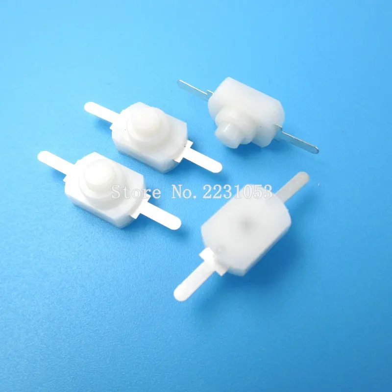 

10PCS/LOT 1208YD Flashlight Torch Latching Action Push Button Switch 15A White Mini Switches