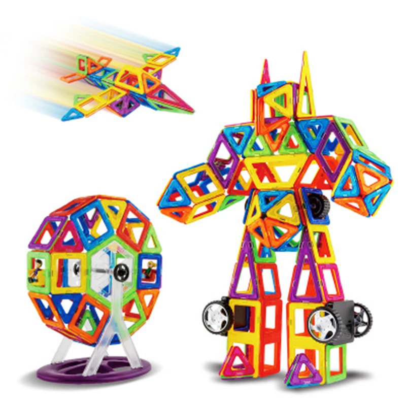 

33-95Pcs Blocks Magnetic Building Construction Set Model Variety Pulling Blocks with Storage Box Educational Toys For Kids