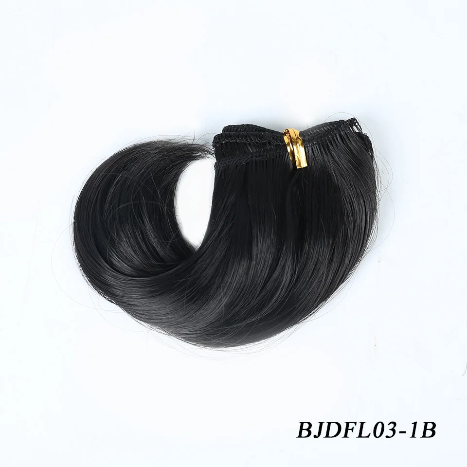 Bybrana 1 шт. заколки для волос 15 см* 100 см вьющиеся Refires BJD волос черного и золотого цвета Коричневый и белый цвет Цвет парик с прямыми волосами для 1/3 1/4 1/6 BJD куклы DIY - Цвет: 1B