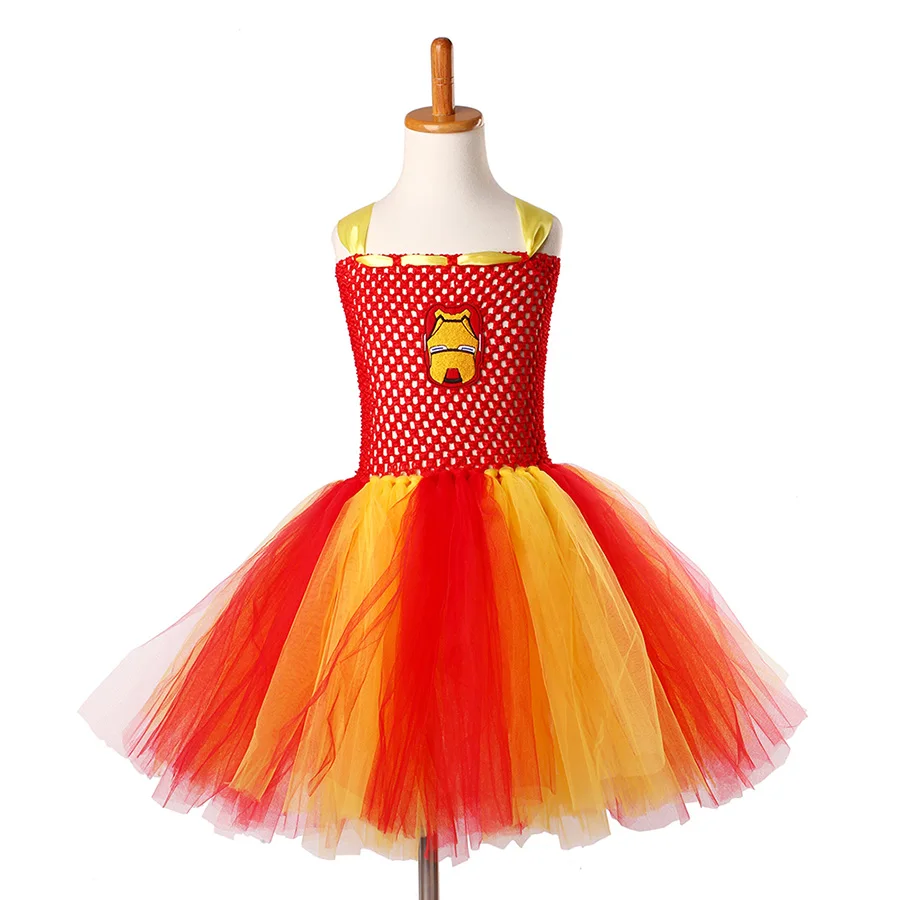 Girls Halloween Iron Man Tutu Dress Children Superhero Cartoon Tulle Costume (10)