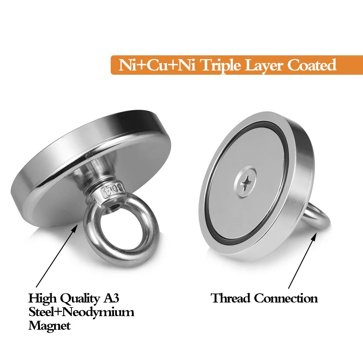 N52 супер мощные сильные магниты, сила удержания 380 кг снаружи круглый неодимовый магнит с M10 болт потайной отверстие 3,54