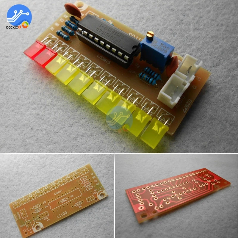 LM3915 10 светодиодный индикации уровня звука анализатор спектра индикатор DIY люкс