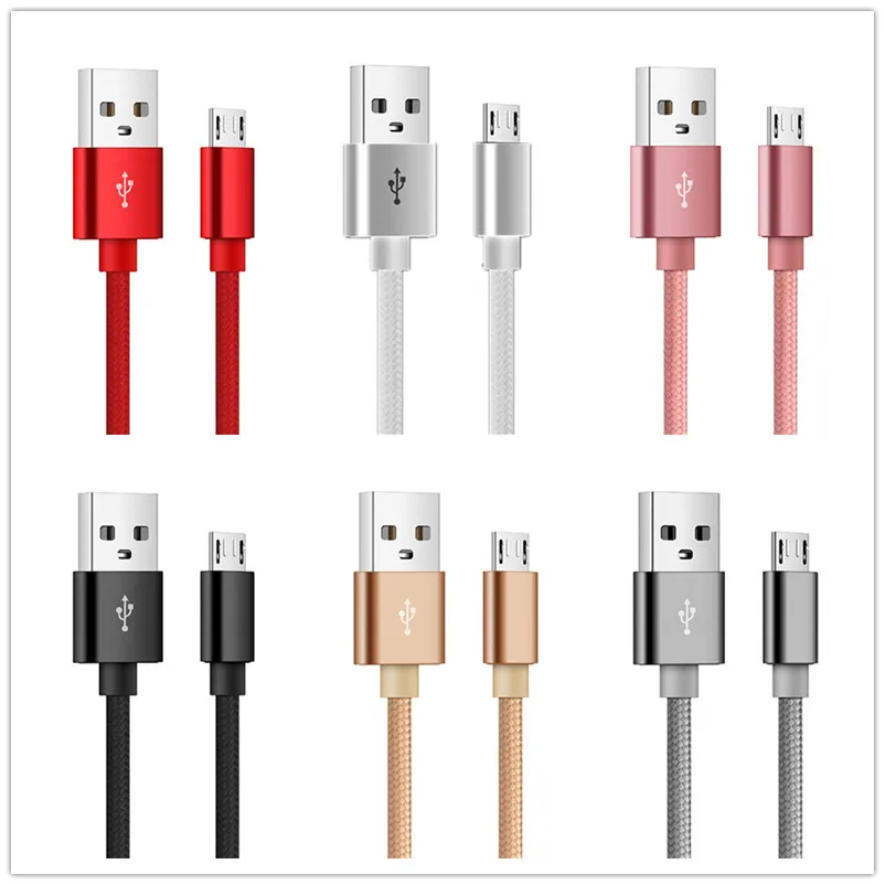 Quick Charging 2A 1m 2m 3m Braided nylon fabric usb cable Accessory