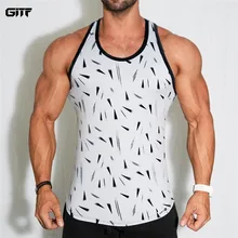 GITF Летний жилет для бега в тренажерном зале одежда для бодибилдинга и фитнеса для мужчин Стрингер майка для тренировок фитнес Мужская Спортивная майка
