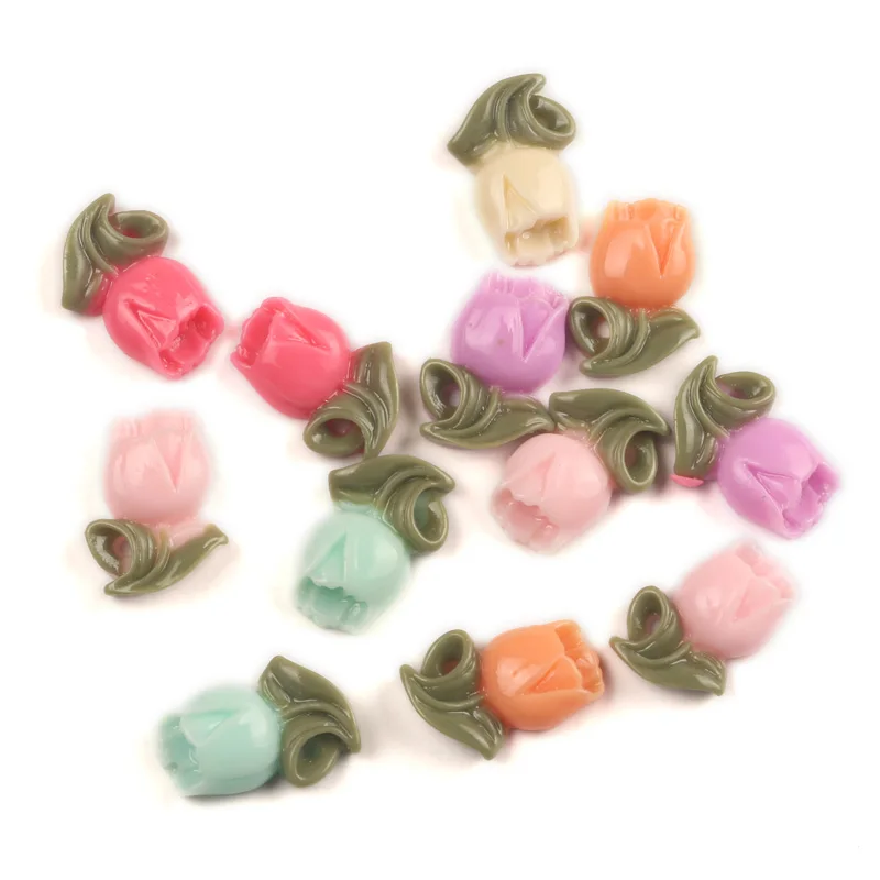 

50Pcs 20x14mm Mixed Resin Flower Decoration Crafts Kawaii Bead Flatback Cabochon Fridge Magnet Scrapbook DIY Accessories Buttons