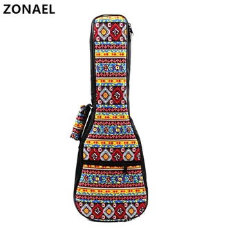 

ZONAEL 21 23 24 26 Inch Padded Cotton Folk Portable Bass Guitar Gig Bag Backpack Ukulele Case Box Bag With Double Straps Gift