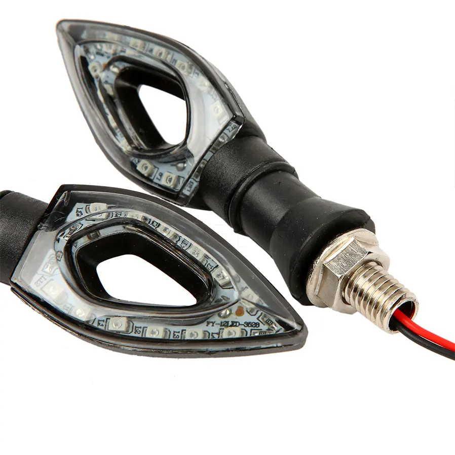 

kebedemm 2016 NEW 1 Pair Amber Light Universal 12 LED Motorcycle Turn Signal Indicators Lights/lamp