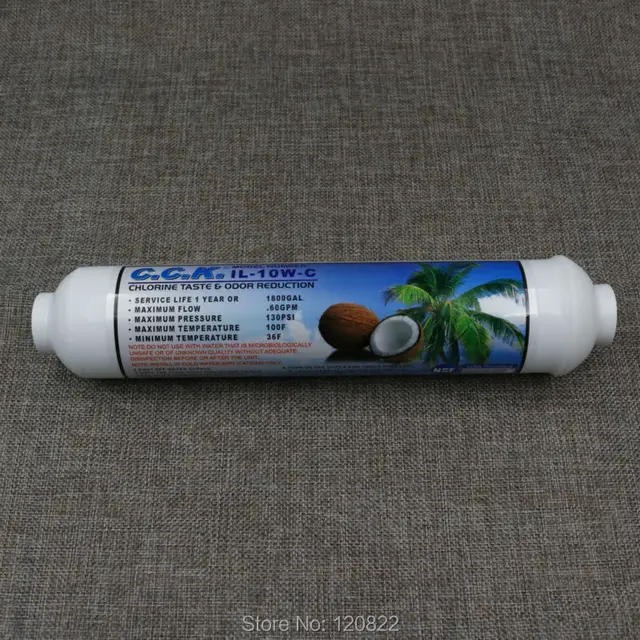 Free Shipping C.C.K. T33 Coconut GAC Post Carbon Filter Chlorine Taste