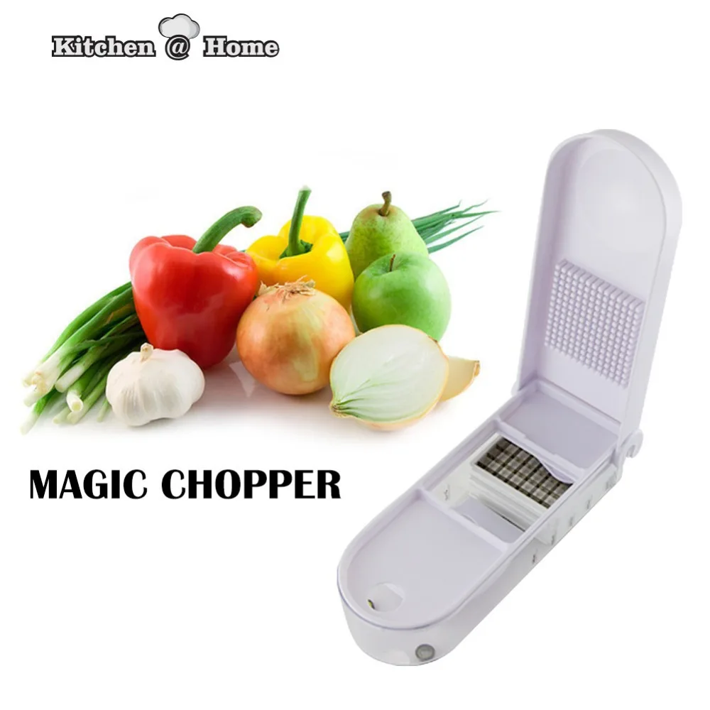  Magic Chopper Kitchen Pro Slice Dicer Chop Vegetables Fruit Grater Cutter Measuring Cup Grid Fork K054 