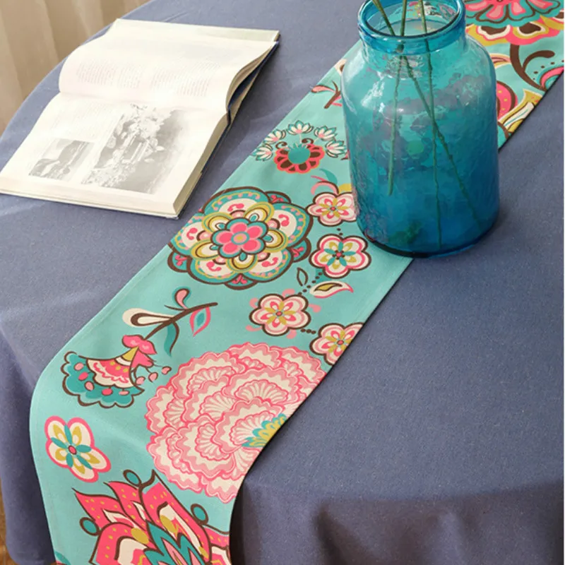 DUNXDECO скатерть для стола современный американский стиль синий Цветочный Коврик вечерние декоративные смешанные ткани Mesa теплые украшения дома