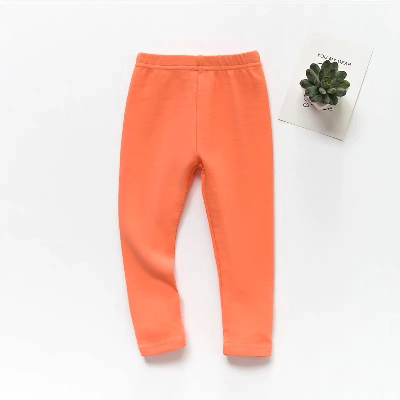 Леггинсы для маленьких девочек; хлопковые брюки на весну и осень; одежда для малышей; штаны; Новинка года; сезон осень - Цвет: Оранжевый