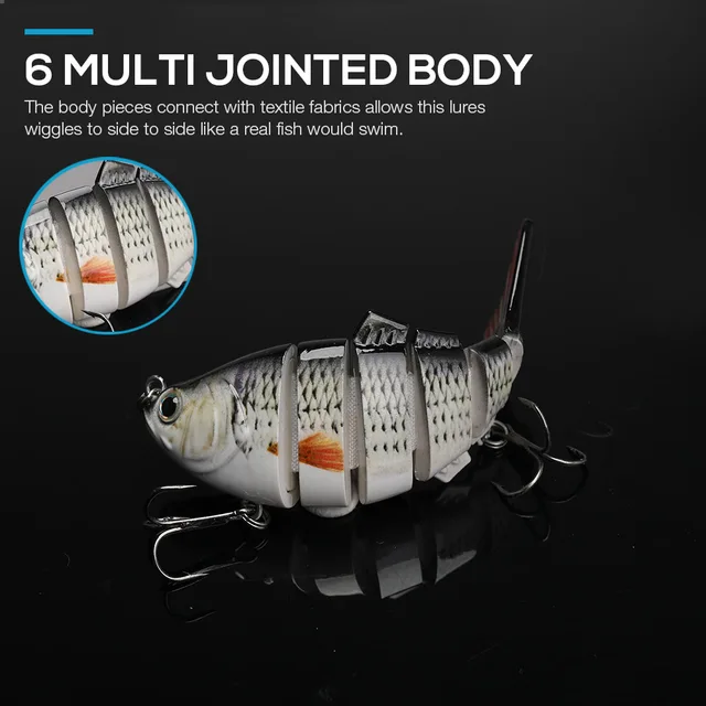 TREHOOK-Wobblers de hundimiento para Pesca, Señuelos de 10cm, 17,5g, 6 multiarticulados, Swimbait, cebo Artificial duro, señuelo para pesca de lubina, Crankbait TREHOOK-Wobblers de hundimiento para Pesca, Señuelos de 10cm, 17,5g, 6 multiarticulados, Swimbait, cebo Artificial duro, señuelo para pesca de lubina, Crankbait