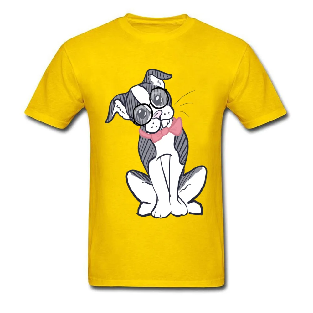 Boston Terrier with Glasses  Bowtie_yellow