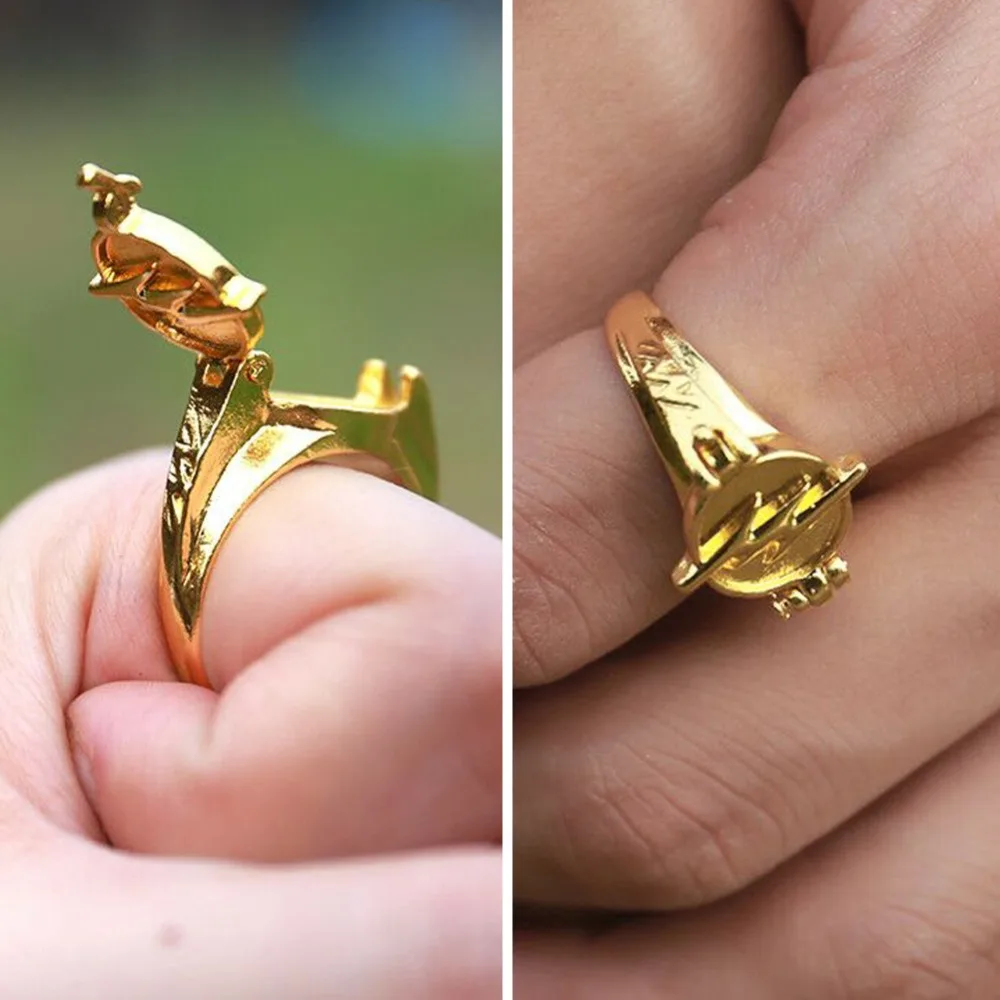 

1 Piece TV Series The Flash Reverse Flash Finger Rings Gold Plated Cosplay Props Gift Collectibles Halloween with lid in Box